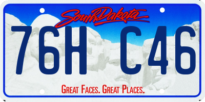SD license plate 76HC46