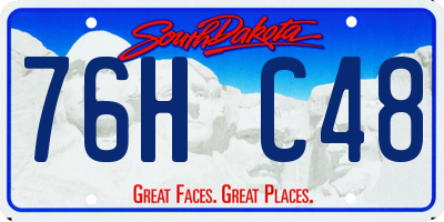 SD license plate 76HC48