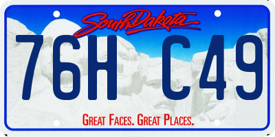 SD license plate 76HC49