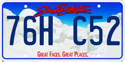 SD license plate 76HC52