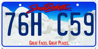 SD license plate 76HC59