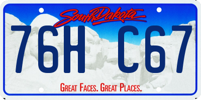 SD license plate 76HC67
