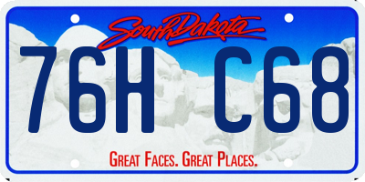 SD license plate 76HC68