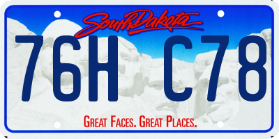 SD license plate 76HC78