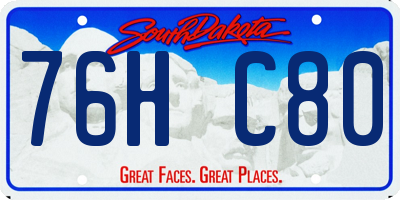 SD license plate 76HC80