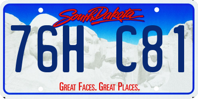 SD license plate 76HC81
