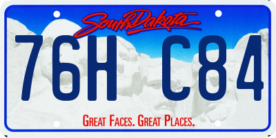 SD license plate 76HC84