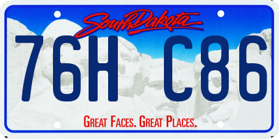 SD license plate 76HC86