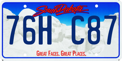 SD license plate 76HC87