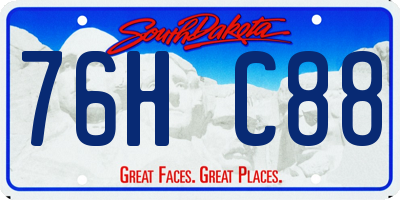 SD license plate 76HC88