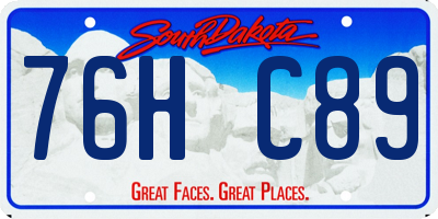 SD license plate 76HC89