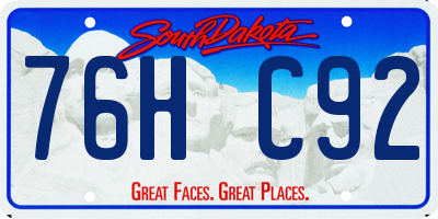 SD license plate 76HC92