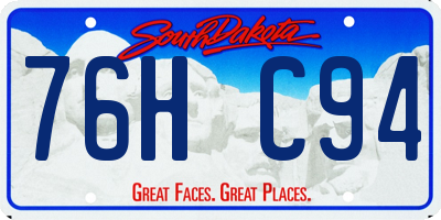 SD license plate 76HC94
