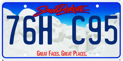 SD license plate 76HC95
