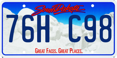 SD license plate 76HC98