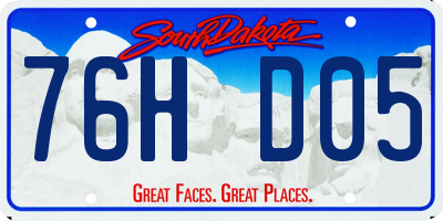 SD license plate 76HD05