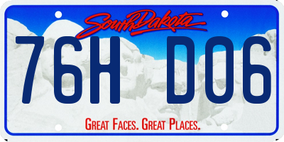 SD license plate 76HD06