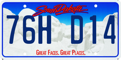 SD license plate 76HD14