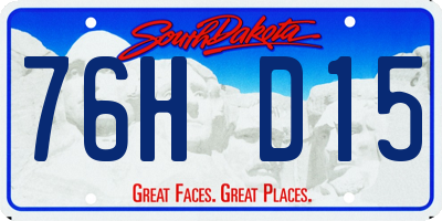 SD license plate 76HD15