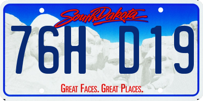 SD license plate 76HD19
