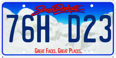 SD license plate 76HD23