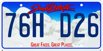 SD license plate 76HD26