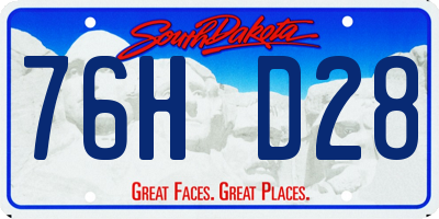 SD license plate 76HD28