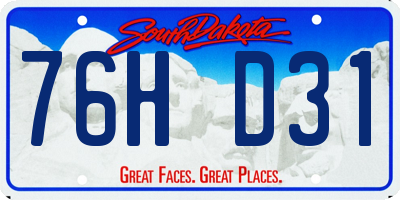 SD license plate 76HD31