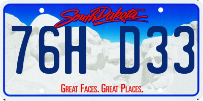SD license plate 76HD33