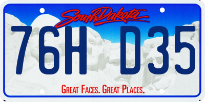 SD license plate 76HD35