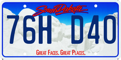 SD license plate 76HD40
