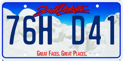 SD license plate 76HD41