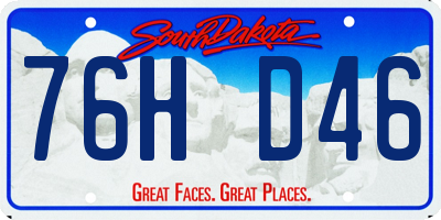 SD license plate 76HD46