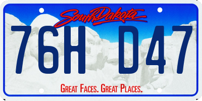SD license plate 76HD47