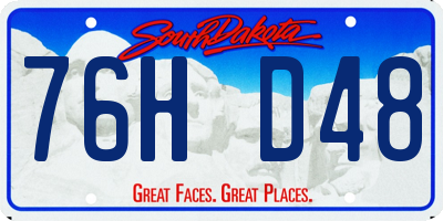 SD license plate 76HD48