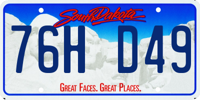 SD license plate 76HD49