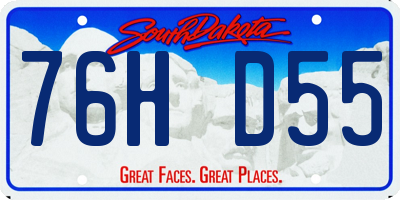 SD license plate 76HD55