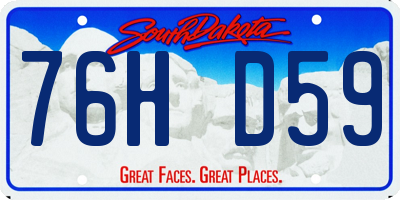 SD license plate 76HD59