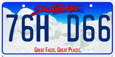 SD license plate 76HD66