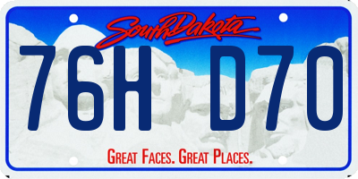 SD license plate 76HD70