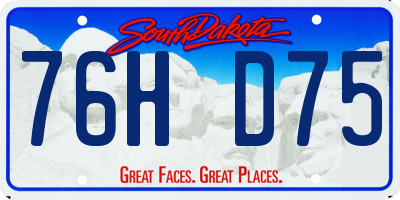 SD license plate 76HD75