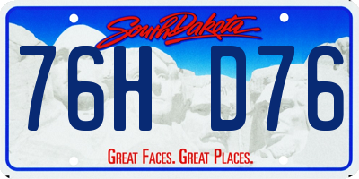 SD license plate 76HD76