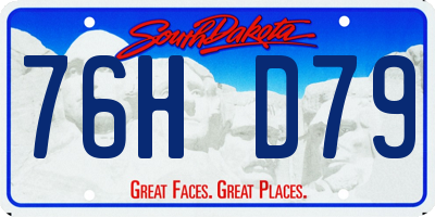 SD license plate 76HD79