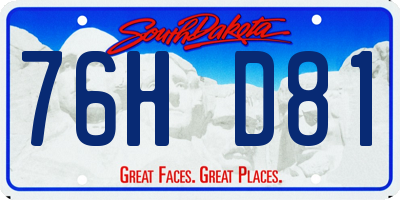 SD license plate 76HD81