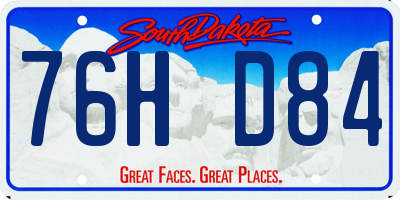 SD license plate 76HD84