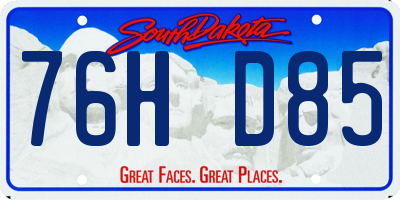 SD license plate 76HD85