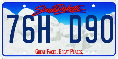 SD license plate 76HD90