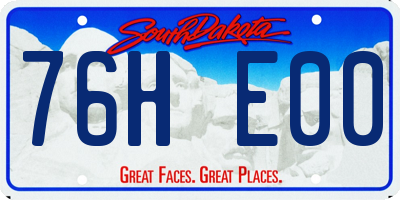 SD license plate 76HE00