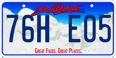 SD license plate 76HE05