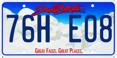 SD license plate 76HE08